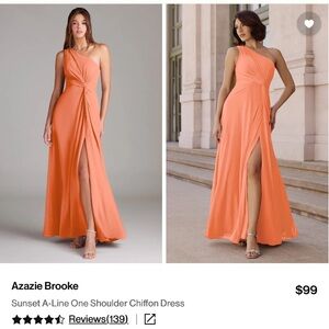 Azazie One Shoulder Peach Dress